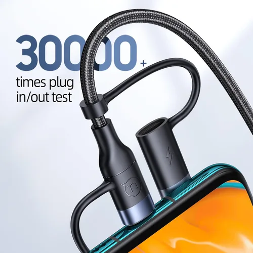 Vista 7 de PD 60W USB C Cable de carga rápida multifuncional trenzado de nailon 5-en-1 3A USB/C a Type C/Micro/Teléfono Adaptador de sincronización rápida