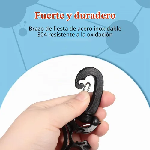 Vista 3 de Weewooday Piezas Soporte de manguera de buceo Clip de buceo Accesorios de buceo Clip de manguera doble BCD con hebilla de gancho a presión para Negro