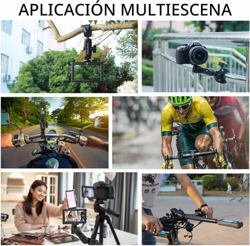 Vista 4 de Taisioner Soporte de abrazadera para cámara de 3.6 pulgadas, brazo de enchufe de cabeza de bola de 360°, brazo mágico de 1/4 pulgadas para Canon