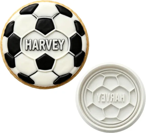 Vista 11 de Mostop Cortador de galletas deportivo con sellos, juego de 3 piezas de cortador de galletas de fútbol, fútbol, casco, juego de fútbol, herramientas