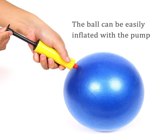 Vista 3 de Pequeña pelota de pilates con bomba de 9 pulgadas Mini pelota de yoga para estabilidad, pilates, yoga, barre, terapia física, entrenamiento básico