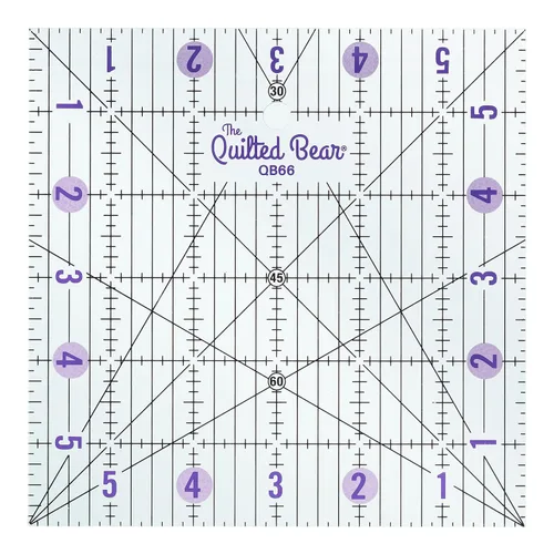 Vista 15 de The Quilted Bear Reglas de Acolchado - Regla Acrílica Transparente Antideslizante para Acolchado, Patchwork y Costura con Líneas Negras Claras