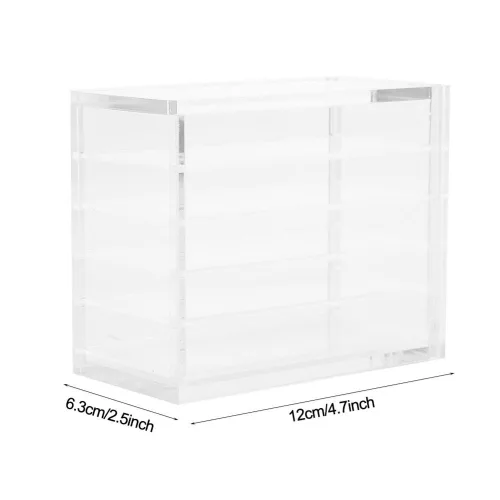 Vista 6 de Estuche transparente de 5 capas para pestañas postizas con paletas de pegamento y soportes para injertos, compacto, apilable, caja de almacenamiento