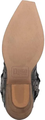 Vista 6 de Dingo Womens Gummy Bear Snip Toe Casual Boots Ankle Mid Heel 2-3" - Black