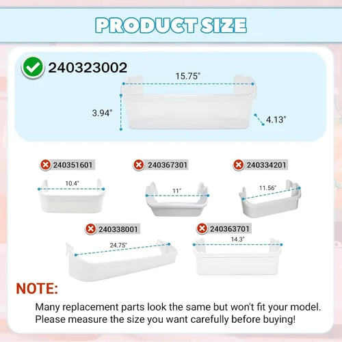 Vista 3 de Kojem 240323002 PS429725 AP2115742 - Estante de repuesto para puerta de refrigerador, compatible con Frigidaire Refrigerador, estante de puerta