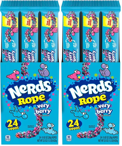 Vista 15 de Dulces Nerds Rope, Very Berry, cuerdas de 0.92 onzas (paquete de 24)