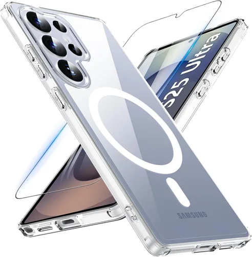 Vista 42 de OWKEY Funda magnética para Samsung Galaxy S23 de 6.1 pulgadas, para Magsafe con protector de pantalla, protección de grado militar, a prueba