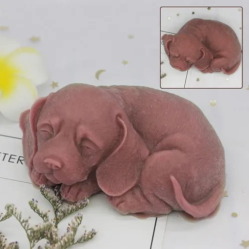 Vista 3 de 2 moldes de jabón de silicona para perros, forma de hueso de pata de cachorro 3D, molde de fondant de silicona, lindo molde de vela para perro, cera