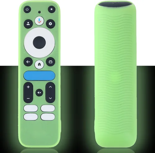 Vista 9 de Funda protectora de silicona azul con correa para 2025 Onn Google TV Box 4K pro Remote, a prueba de golpes, cubierta antisuciedad para controlador