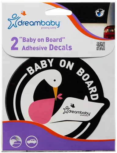Vista 2 de Dreambaby Baby on Board - Adhesivo para cigüeña, color rosa, paquete de 2