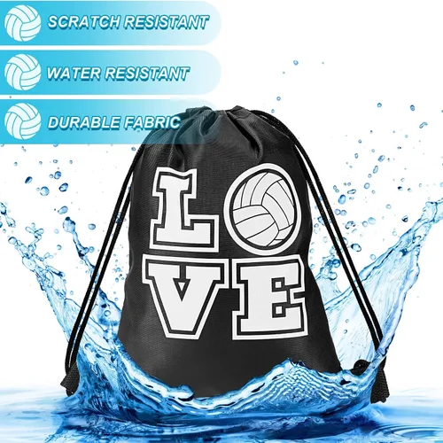 Vista 3 de Bolsas con cordón de puerto con cordón, bolsa de caramelos, bolsa de regalo para fiestas deportivas, suministros para fiestas deportivas, Voleibol
