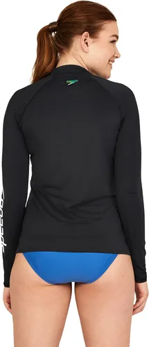Vista 4 de Speedo Precision Pleat- Camiseta de natación de manga corta con zíper, para mujer
