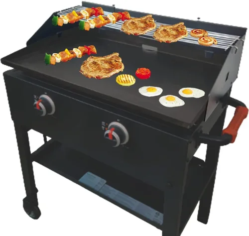 Vista 7 de Juego de Protector de Viento Ajustable y Rejilla de Calentamiento para Parrilla de 22" a 28" con Grasa Trasera, Negro, Metal