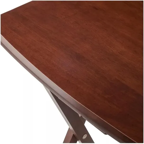 Vista 4 de UMENG Juego de mesa de aperitivos de gran tamaño de nogal antiguo, mesa rectangular plegable de madera, color marrón