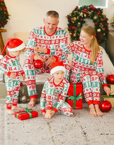 Vista 73 de VAENAIT BABY Infant Toddler Kids Adult Couple Family Matching Women Men Christmas Pjs Xmas Holiday Buffalo Plaid Pajama Set