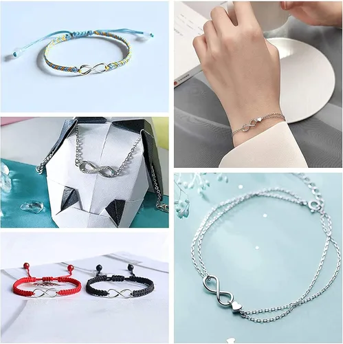 Vista 6 de UNICRAFTALE Colgante de infinito chapado en oro de 18 quilates a granel, mini enlace de conector de acero inoxidable para hacer joyas, collares