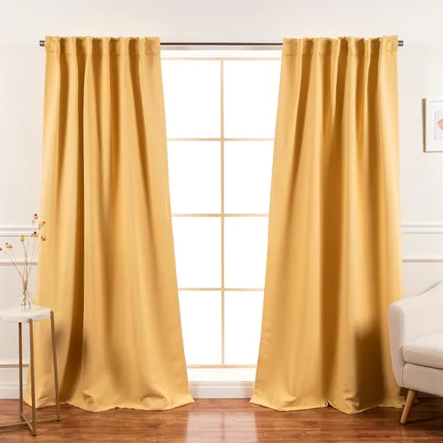 Vista 43 de Best Home Fashion Paneles de cortinas opacas de alta calidad, con aislamiento térmico sólido, cortinas opacas para tratamiento de ventanas