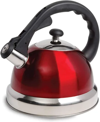 Vista 5 de Hervidor de agua para té con silbido Mr. Coffee 91407.02 Flintshire, de acero inoxidable, 1.75 qt, Plateado