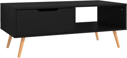 Vista 3 de Coffee Table Black 39.4x19.5 x16.9 Engineered Wood Living Room Center Table End Tables Living Tables Mesa De Centro para Sala for Bedroom Dining