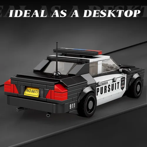 Vista 7 de Kit de bloques de construcción de juguete de coche de policía, compatible con autos Lego, juego de construcción de autos Speed Champions, regalo
