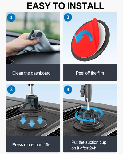 Vista 8 de Soporte resistente para tablet de automóvil, brazo de metal, soporte de tableta con ventosa para parabrisas de tableta, para camiones/automóvil