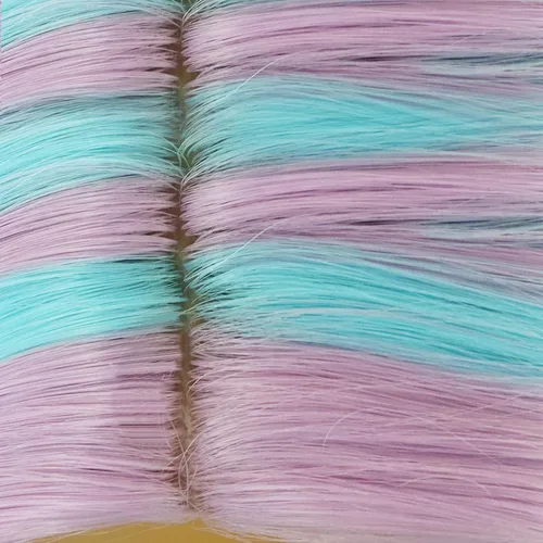 Vista 6 de ANOGOL Peluca de pelo sintético para mujer, color rosa, colorida, larga, rizada, para anime