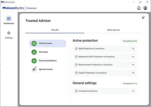 Vista 5 de Malwarebytes Premium 1 Year, 5 Device Windows, Mac OS, Android, Apple iOS, Chrome [Online Code]