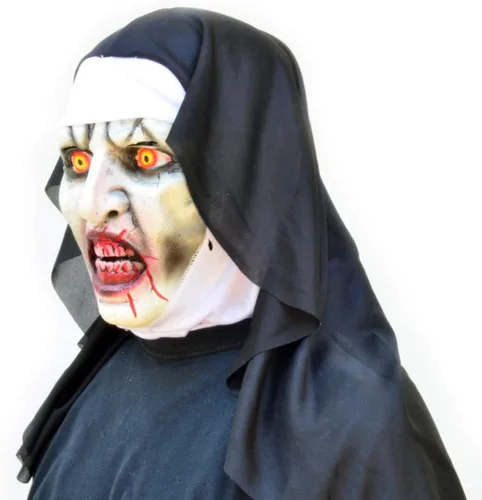 Vista 3 de Acid Tactical Halloween Comic-con Cosplay Máscara de látex de miedo VALAK La monja 2018