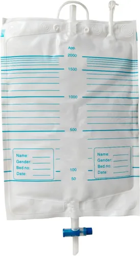 Vista 2 de Bolsa de drenaje de 2000 ml sin tubo de gran capacidad, adecuada para varios colectores de orina, 10 piezas