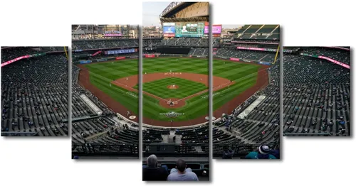 Vista 102 de Arte para pared, lienzo para estadio deportivo, arte para pared, diseño de campo de Wrigley en Chicago, pinturas de Chicago, impresiones sobre