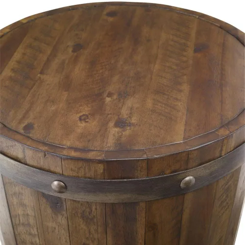 Vista 7 de Uttermost Ceilán - Mesa decorativa de barril de vino de 24 pulgadas
