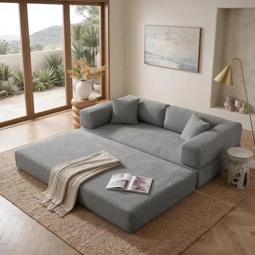 Vista 10 de NAYA 69" Oversised Loveseat Sofa, Compressed Boneless Couch with 2 Deep Seat, Modern Upholstered Cloud Couch for Living Room, Bedroom, Apartment, No