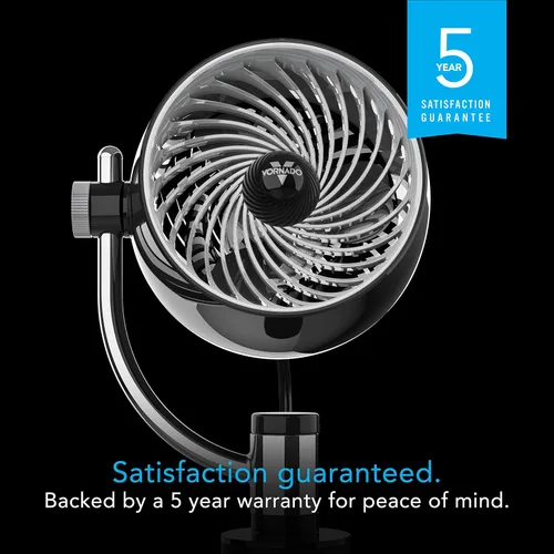 Vista 6 de Ventilador Circulador de Aire Personal Vornado Pivot3 con Clip, con Clip Multisuperficie, Ventilador Portátil Silencioso para Oficina o Dormitorio