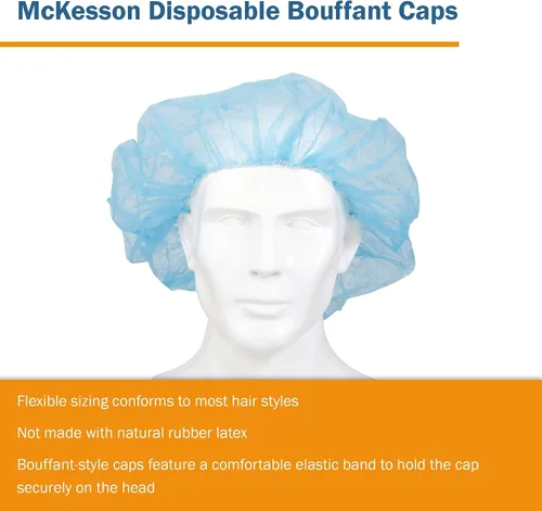 Vista 6 de McKesson Tapa Bouffant 500 por estuche 40171100, Azul