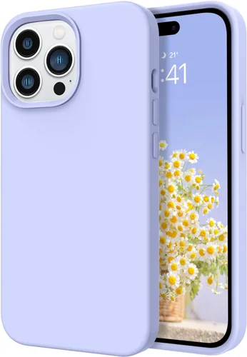 Vista 10 de Telaso Funda compatible con iPhone 14, silicona líquida de goma de gel suave para iPhone 14, funda delgada para teléfono con forro de microfibra