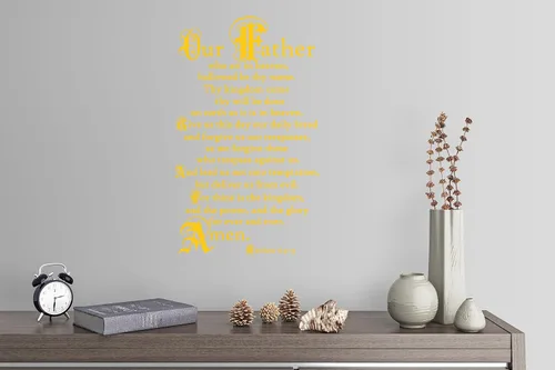 Vista 2 de 38"x24" Lord's Prayer Our Father Who Art in Heaven Give Us This Day Our Daily Bread Amen Mateo 6:9-13 - Adhesivo decorativo para pared