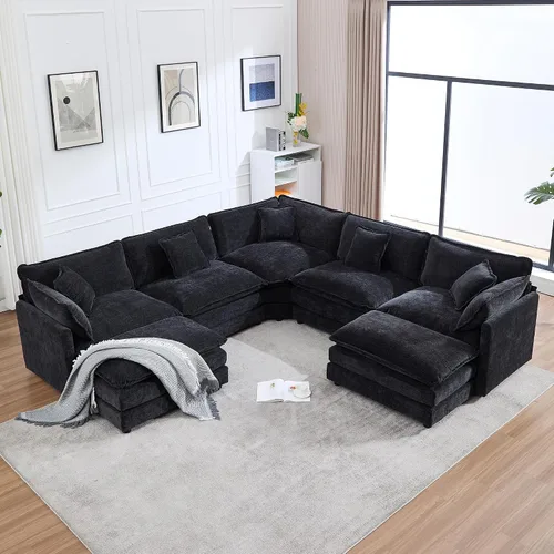 Vista 13 de GNIXUU Sofá modular de 76 pulgadas, sofá biplaza beige de 2 plazas, cómodos asientos de felpilla de 25 pulgadas de profundidad con 2 almohadas