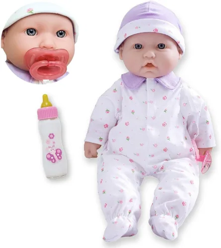 Vista 6 de JC Toys, La Baby, muñeca bebé de 16 pulgadas, cuerpo suave y lavable, color azul, con accesorios, para niños de 12 meses en adelante, diseñada por