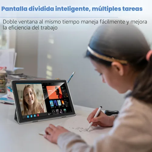 Vista 5 de ECOPAD Tablet Android 15, tabletas de 10 pulgadas con ratón y teclado 12 GB RAM + 64 GB ROM + 1 TB expandible, tableta 2 en 1 con WiFi 6 Set negro