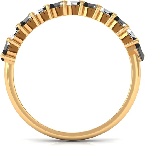 Vista 16 de Anillo de boda de ónix negro real (calidad AAA, joyería de piedras preciosas apilables para mujeres)