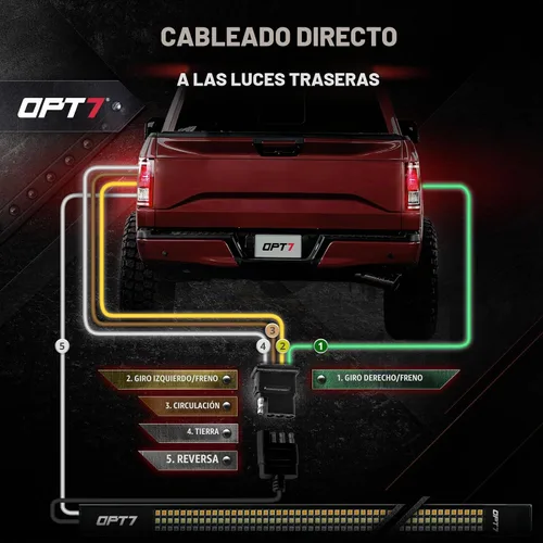 Vista 3 de OPT7 Kit de cableado de barra de luz para portón trasero, arnés de 4.9 pies