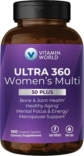 Vista 8 de Vitamin World Ultra 360 Multivitamínico para mujeres 50 Plus, multivitamínico para mujeres 50+ con minerales y hierbas para apoyo a la menopausia