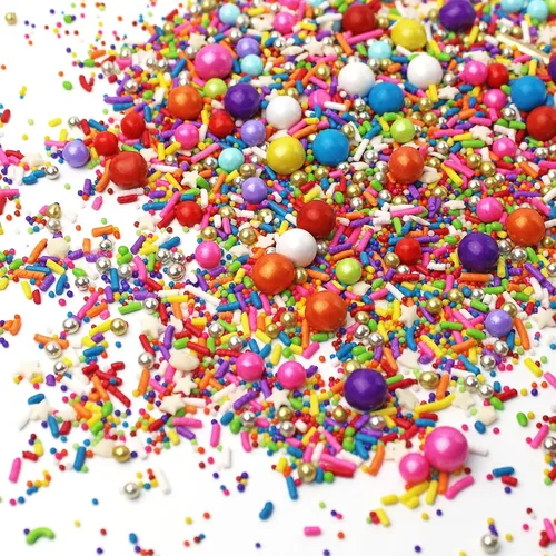 Vista 6 de Sprinkle Pop Rainbow Road - Mezcla de chispas de arco iris blanco, rojo, naranja, amarillo, verde, azul, rosa, morado, arcoíris, hecho en Estados