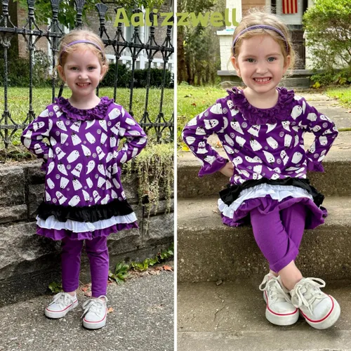 Vista 2 de Aalizzwell Traje de Halloween con volantes para niñas pequeñas 2-5T