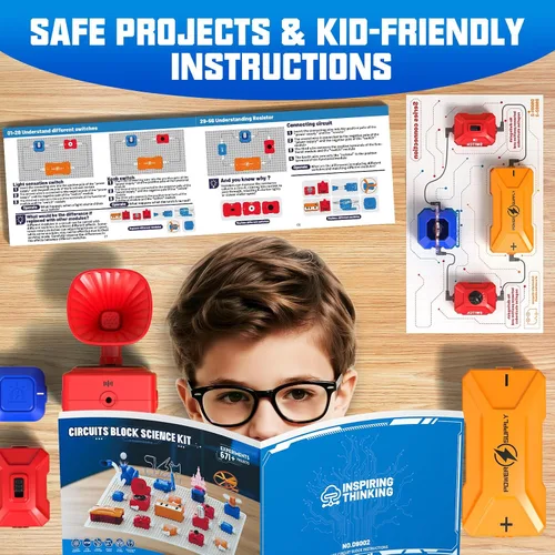 Vista 7 de Kit de ciencia para niños, juguete STEM de exploración electrónica 671+ proyectos