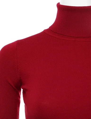 Vista 4 de JJ Perfection Abrigo de mujer tejido elástico cuello de tortuga manga larga