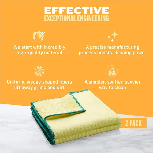 Vista 6 de E-Cloth Paño para quitar el polvo de alto rendimiento, plumeros de microfibra para limpieza, suministros para limpieza, paños lavables