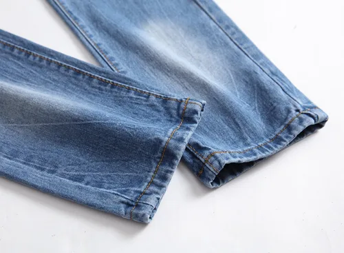 Vista 6 de Fredd Marshall - Pantalones de mezclilla ajustados para hombres, son elásticos y de diseño rasgado