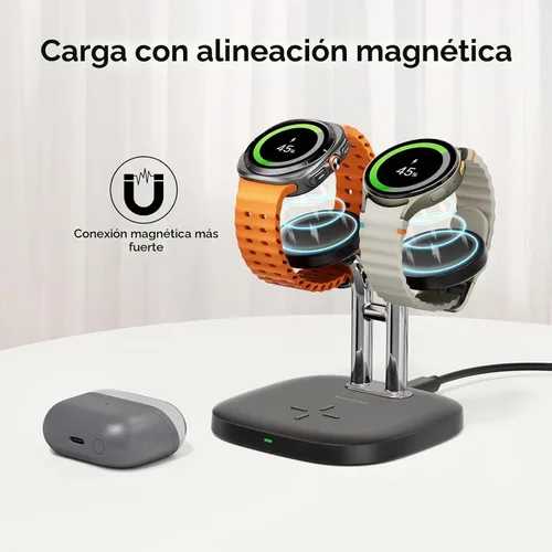 Vista 5 de SwanScout Cargador de reloj dual para Samsung Galaxy Watch