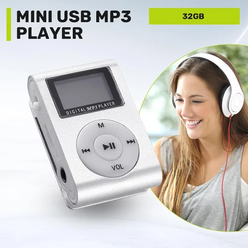 Vista 4 de Mini USB Clip MP3 Reproductor de Pantalla Video Soporte 32GB Tarjeta Micro-SD TF